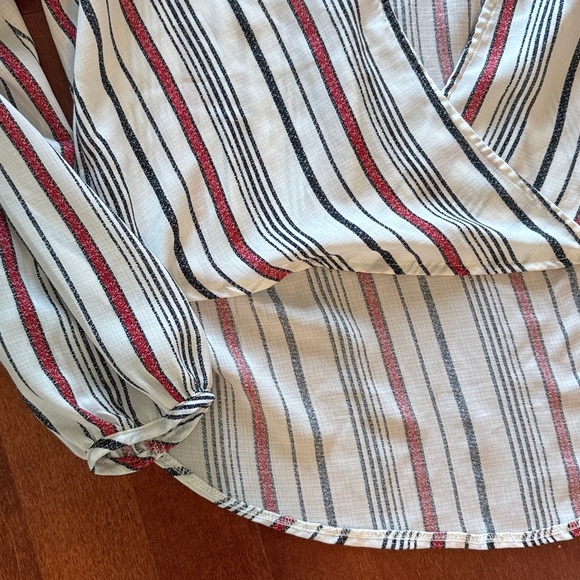 Forever 21 Multicolor Striped Wrap Blouse - Picture 3 of 4